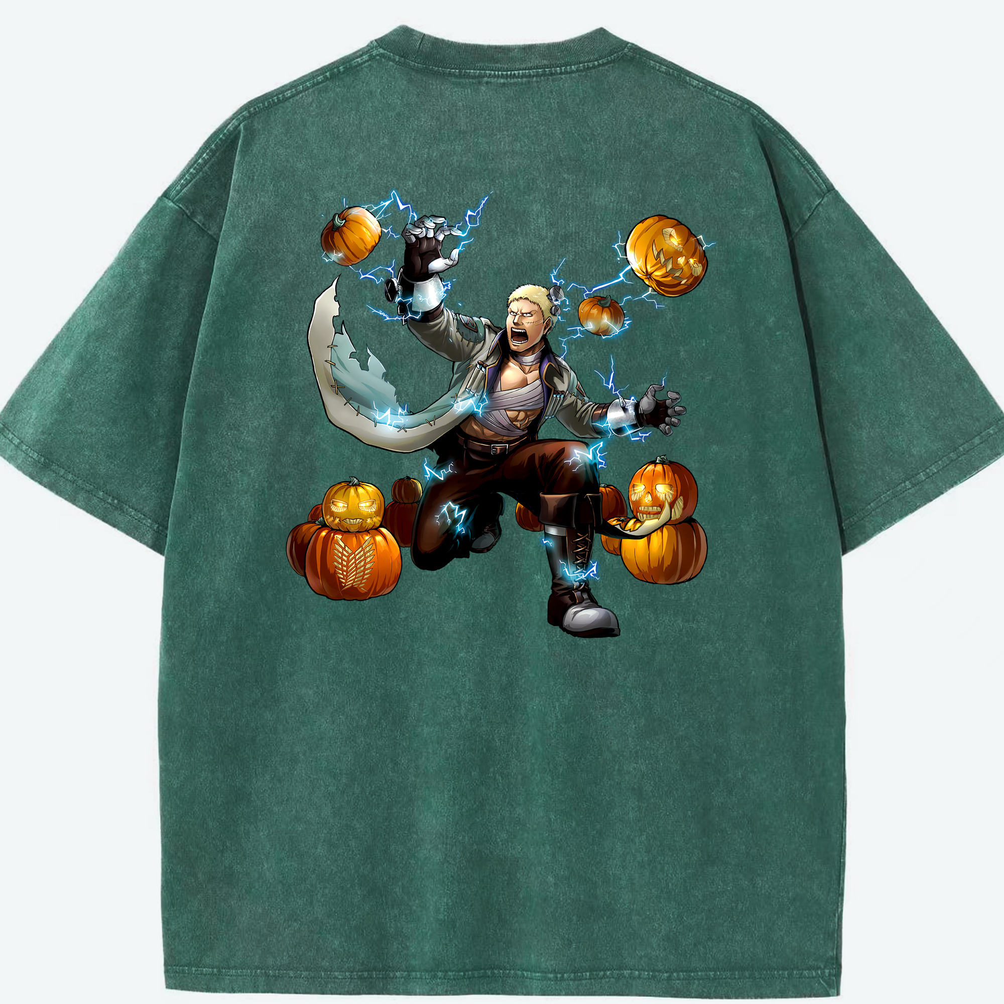 （画像用） 進撃の巨人 ライナー・ブラウン Attack on Titan Reiner Braun 綿100% ヴィンテージ風 半袖Tシャツ（背面プリント）